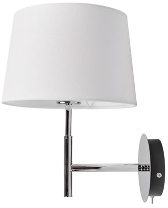 Lucande Vägglampa, vägglampa inomhus 'Dorothea' (modern) i vit av textil/siden för vardagsrum matsal (1 lamor, E27) - Textil vägglampor, väggspots, vägglampor sovrum/vardagsrum