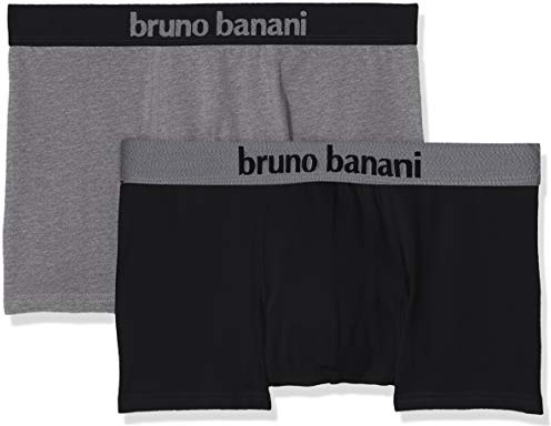 bruno banani Boxershorts för män (2-pack), Flerfärgad (svart//gråmelerad 1782), L