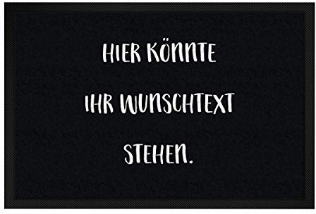 printplanet® - Fußmatte mit eigenem Text Bedrucken - Fussmatte mit Namen oder Wunschtext selbst gestalten - 60 cm x 40 cm - Schwarz