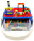 Bins & Things Lego-Compatible Storage Container with Compatible Building Baseplate Lid Toy Carrying Case with Handle - Lego Organizer, Brick Toy Storage