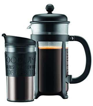 BODUM CD Java Set-French Press + Travel Jug, plastik, Schwarz