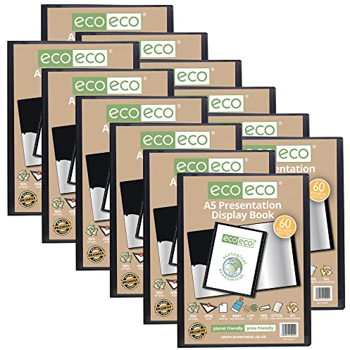eco-eco A5 50% Riciclata 60 Taschino Colore Nero Presentazione Mostra Libro (Confezione da 12)
