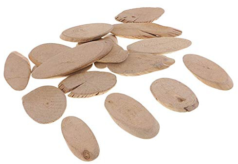 Inzopo 250g Mixed Small Driftwood Slices Pieces Sticks for Arts Crafts Frames Display Wreath Surf Art Beach Sea Wood Rustic Decorations DIY - Oval 8-10cm