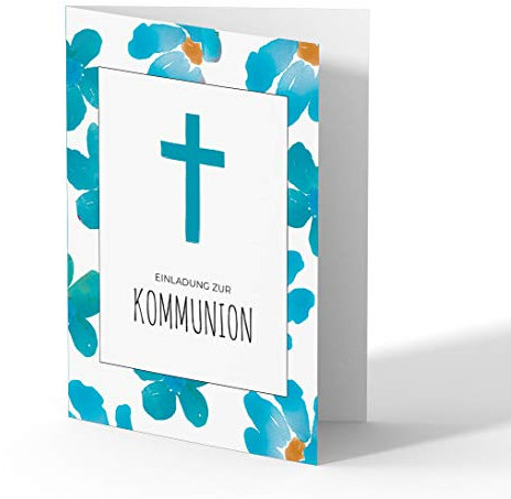 (10 x) Kommunion Einladungskarten Kommunionskarten Einladungen Karten - Blumen