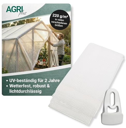 AGRI plus Gitterplane mit 20 HoldOn Ösen I 4 x 8 m I Verschiedene Größen I Stabile 220 g/m² Folie mit Ösenband I Transparente Plane für den langfristigen Außeneinsatz I Wetterfest & UV-beständig