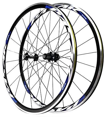 Generic Rennrad-Laufradsatz Scheibenbremse 28/700c Fahrradfelge 30 mm C/V-Bremse 24 Löcher Nabe Schnellspanner Laufradsatz für 7/8/9/10/11/12-fach Kassette