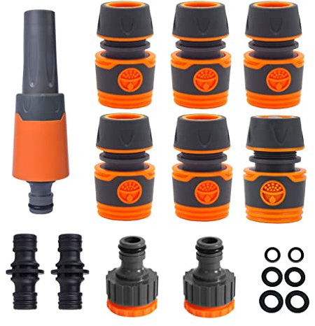 AstarFavor Kit de Raccord Rapide, Raccordement de Tuyau d'arrosage 11 Pièces, Raccord de Tuyau 1/2, Raccord de Tuyau, Accessoires de Raccord de Tuyau pour Tuyau d'arrosage