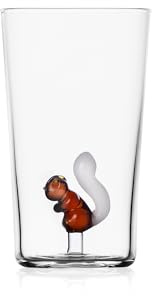 Ichendorf Milano Long Drink Scoiattolo, Collezione Animal Farm, 45 cl, Vetro Borosilicato, Fatto a Mano