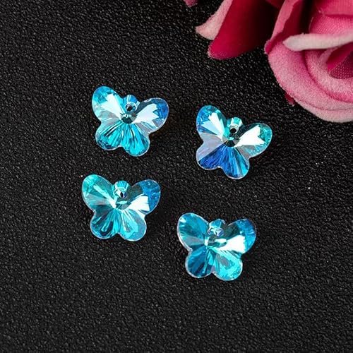 50pcs Crystal Butterfly Shape Spacer Glass Loose Beads Curtain Suncatchers | Crystal Glass Beads Loose Beads for Chandelier Curtain Suncatchers, Key Chains Jewelry DIY Craft Making