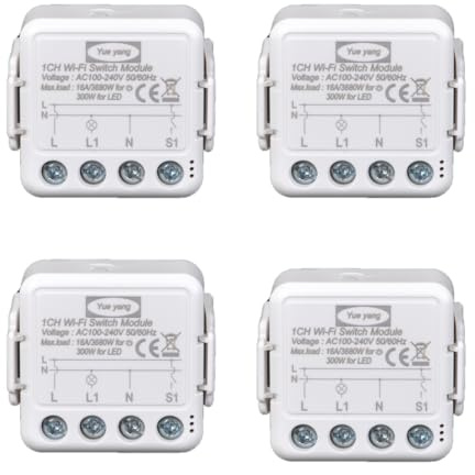 Tuya - Interruptor de luz inteligente Wifi, 1 Gang, Mini DIY Switch Módulo relé 16 A, compatible con la aplicación Smart Life/Tuya, (4)