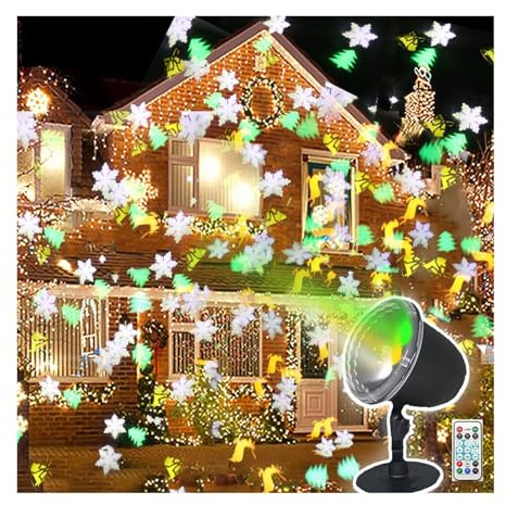 Proyector De Navidad Al Aire Libre, Luces LED de Navidad for exteriores, decoración de casa de Halloween, Año Nuevo, calle, jardín, césped, adorno, luz de hadas, proyector de ventana Efecto De Proyecc