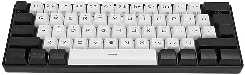 Sxhlseller Tastatur 60% Kleine Gaming-Tastatur, RGB-Hintergrundbeleuchtung, 61 Tasten, Ergonomisches Mechanisches Gefühl, Kabelgebundene Gaming-Tastatur für Gaming und Arbeiten (White)