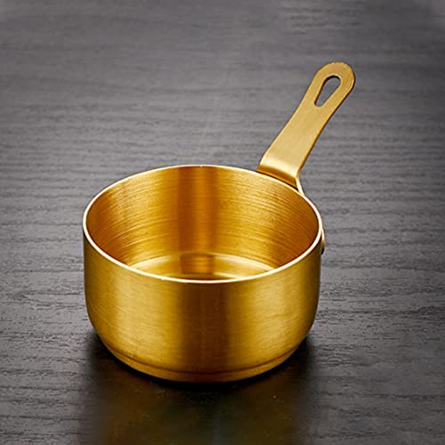 Casserole en acier inoxydable, casserole de nouilles, pot à lait, mini casserole antiadhésive, pichet à mousser pour la cuisine (doré (80 ml)