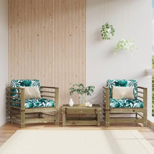 BaraSh Gartenstühle mit Kissen 2 STK. Gartensessel Loungesessel Outdoor BalkonstüHle GartenstüHle Mit KissenKiefernholz Imprägniert - 825680