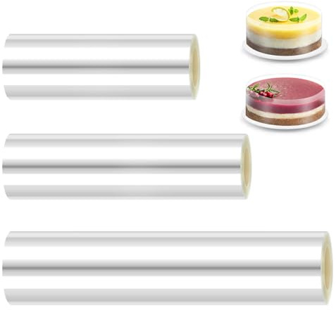 VFANDV Acetato Repostería Rollo, 10m Lámina para Bordes de Tartas Tiras de Acetato para Tartas Reutilizables para la Decoración de Tartas de Mousse Anillos de Postre (8/10/15cm)