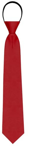 LJBFNN Krawatten für Damen, schwarze Krawatte, mit Reißverschluss, vorgebundene Mädchenkrawatte für Hemd, Uniformen, Schule, Hochzeit, Rot/Ausflug, einfarbig (Getaway Solids), 14.3x2.75