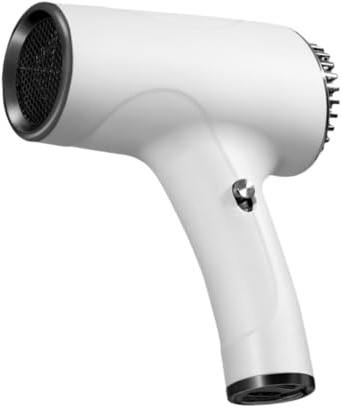 Milageto Asciugacapelli da viaggio senza fili, piccolo, asciugacapelli per la cura dei capelli, leggero, potente per la cura dei capelli ad asciugatura rapida, bianco