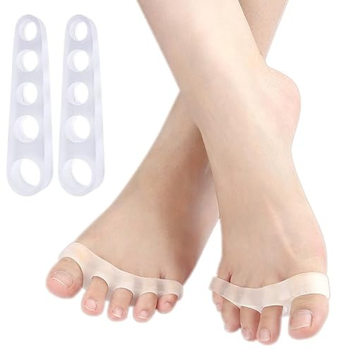 Toe Separators for Men Women, 2 PCS Silicone Gel Toe Spacers Bunion Corrector, Toe Spreaders & Straighteners for Bunions, Plantar Fasciitis, Overlapping Hammer Toes, Toe Alignment, Yoga Practice (S)