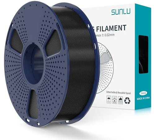 SUNLU PLA+2.0 Filament 1.75mm, Upgrade PLA Plus 3D Drucker Filament, Stärker und robuster, High Speed PLA+ Filament, Maßgenauigkeit +/-0,02mm, 1KG 3D Druck PLA+ Filament, Schwarz