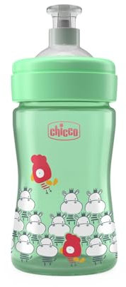 Chicco Tazza Antigoccia PUSH&PULL, Tazza Antigoccia per Bambini, Piccola e Compatta, Con Coperchio in Plastica, Verde, 18 Mesi+