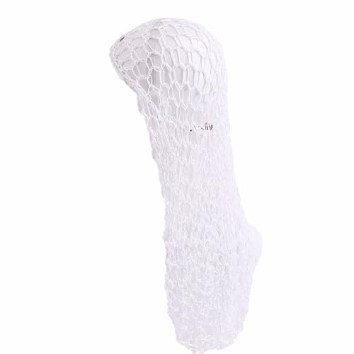 BrightGlow Haarnetze Häkeln Haarnetz Zum Einnähen Langes Haar Snood Haarnetz zum Schlafen Nachtschlafmütze Schlaf-Haarnetz Wiederverwendbar Schlafmütze Lange Haare Haarnetze Weiß Einheitsgröße