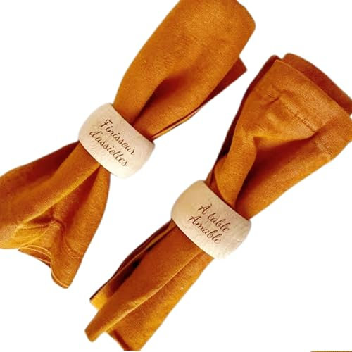 MINXLTD Anillo De Servilleta De Madera Personalizado con Nombre, Decoración De Mesa De Anillo De Madera Personalizada, Arte De Mesa, Cumpleaños, Decoración De Mesa, Decoración De Navidad