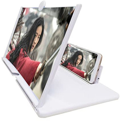 VENYAA Schermo Telefono Cellulare Amplificatore dello Schermo,10/12/14/16/18 Pollici Anti Luce Blu Pull-out Amplificatore dello Schermo Cellulare,per Tutti Smartphone(Size:10IN,Color:Bianco)