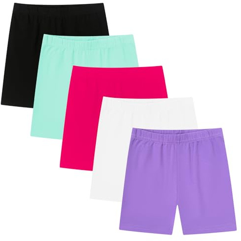 Moitiy cykelbyxor barn flickor korta byxor flickor sportbyxor kruzbyxor bomull sport shorts sommarbyxor 5–14 år, Flerfärgad 04, 12-14 år