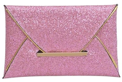 FOVAOK Abendtasche mit Umschlag für Damen, einfarbig, luxuriös, glänzend, Pailletten, Abendtasche, elegante Clutch, Clutch, Hochzeitstasche für Damen, rose, Einheitsgröße