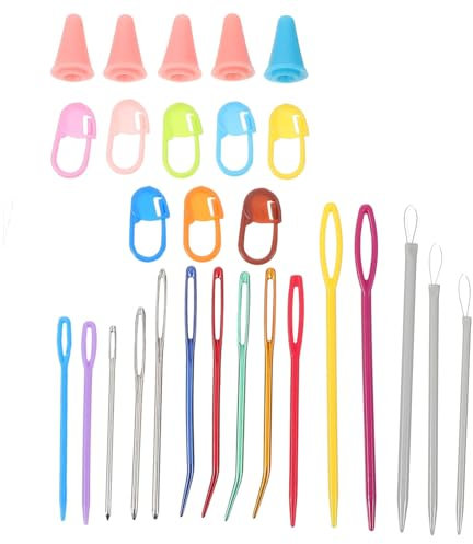 TEHAUX Aiguilles À Tricoter en Plastique Aiguilles À Coudre Courbées pour Tricoter Fournitures Dartisanat Multifonctions 60 G