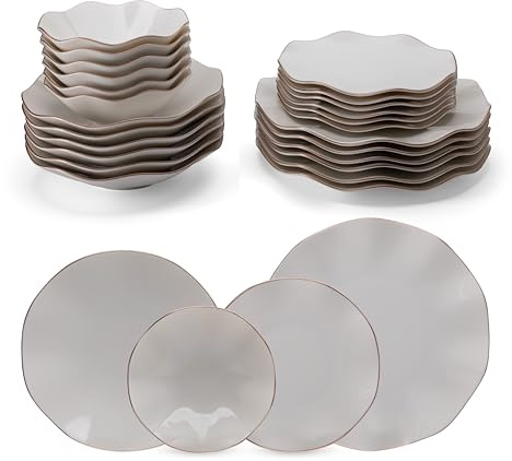 Vajilla Güral Porselen Nesrin Cobre de Porcelana, 24 piezas para 6 personas – Vajilla Completa y Elegante