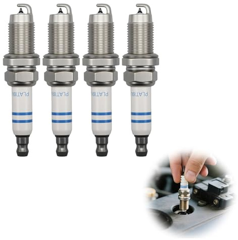 4 Stück Zündkerze 0 242 240 665 FR6HI332 (16 mm Spanner, 19 mm Gewindelänge), kompatibel mit Golf V, Polo, Touran und Passat Variant, OE-Nummern: 03C905601, 101905617A