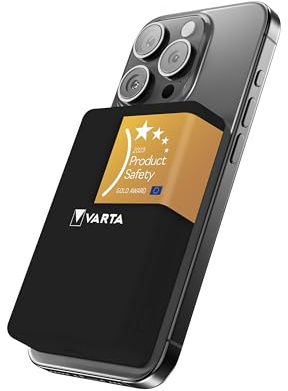 VARTA Power Bank 5.000mAh, magnetische kabellose Powerbank, Mag Pro, Wireless, 7,5W, Ladegerät mit USB Typ C, kompatibel mit MagSafe & Qi Standard (iPhones & Android), schwarz