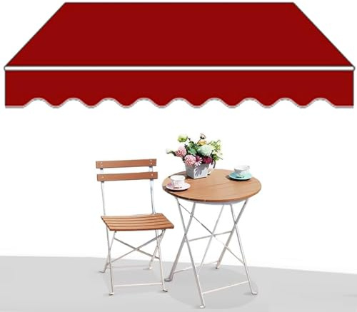 Toldo para exteriores con brazos extensibles, protección UV, tamaños ajustables, 2 x 1,5 m a 5 x 3 m, para montar en la pared, funciona con manivela para balcón y jardín