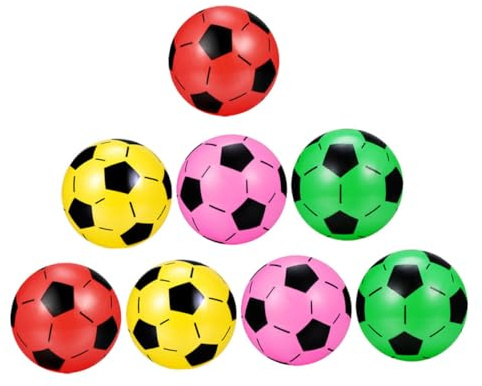 Mikinona 8 Piezas Unidades Balones Fútbol Inflables de Plástico Resistentes para Casa Color Aleatorio Color Aleatorio