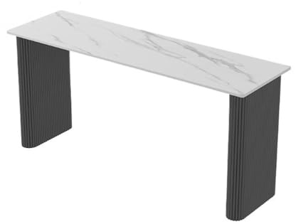 Bartabeller Home Rock Slab Barbord med metallben Kommersiellt balkongbord långt smalt Bar Bordets Högbord(Multi-colored)
