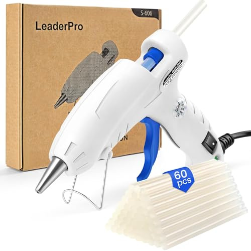 Heißklebepistole, Heissklebepistole mit 60pcs Klebesticks 7mm, 30W Klebepistole für DIY Handwerker, Schnelle Reparaturen in Haus und Büro, Weiß