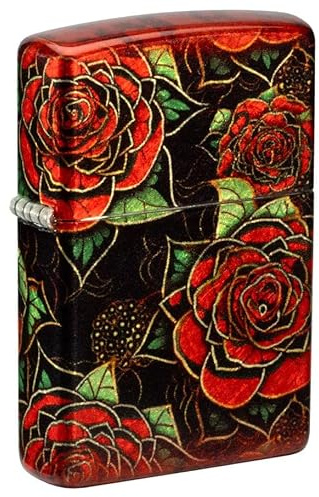 Zippo Accendino Roses Bouquet 46849 Edizione Limitata Unisex Metallo Nero/Rosso