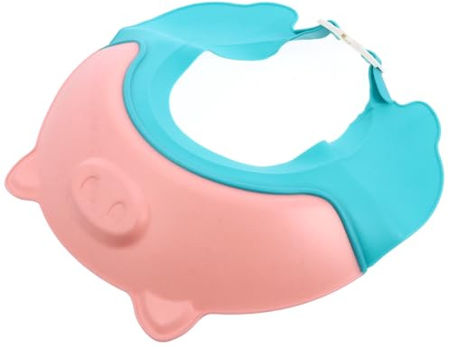 WESIEVYA Baby Shower Cap and Shampoo Hat for Toddlers, Adjustable Pink Bathing Visor with Ear Protector, Lightweight Bathroom Safety Accessory for Baby Hair Washing