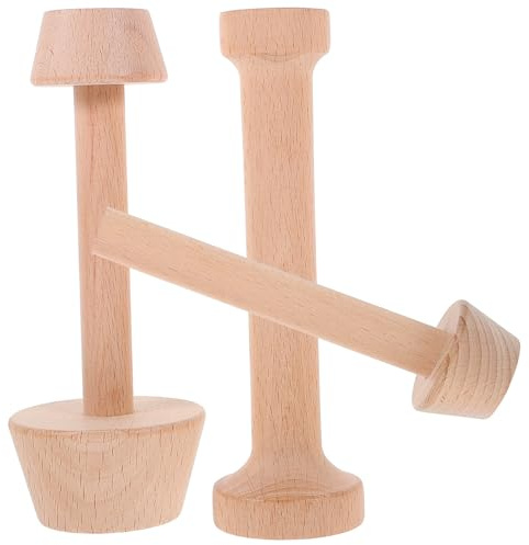 Tofficu 3 pezzi Tamper per Tart in Legno Doppia Testa Stampi per Crostatine Mignon Utensili da Cucina per Pasticceria con Superficie Liscia e Facile da Pulire