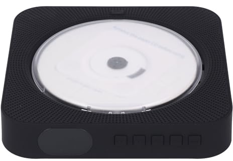 CHICIRIS Väggmonterad Bluetooth CD-spelare med Högtalare och Fjärrkontroll Perfekt för Studenter och Familjer (Svart)