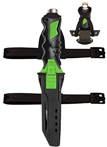 Comfecto Scuba Diving Knife with Leg Strap, Dive Knife with Sheath for Saltwater Spearfishing, Sharp Stainless Steel Diver Knife, Secure Lock for Snorkeling Safety Gear