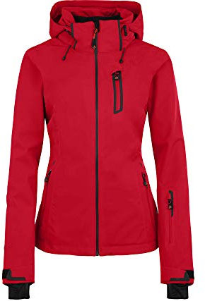 Bergson Nice Light | Damen Skijacke & Outdoorjacke, gefüttert, 20000 mm Wassersäule, Chinese red [104], 38 - Damen