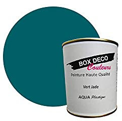 BOX DECO COULEURS Vernice per mobili in plastica a base di lacca acrilica effetto raso Aqua Plastica, 750 ml, verde giada