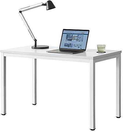[en.casa] Skrivbord Odense vitt höjdjusterbart kontorsbord 75 x 120 x 60 cm bord datorbord arbetsbord PC bord