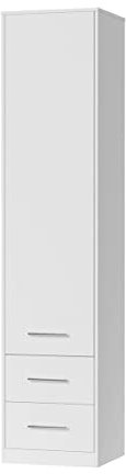 SMARTBett Schrank Kleiderschrank Aktenschrank 50cm mit 2 Schubladen Weiss