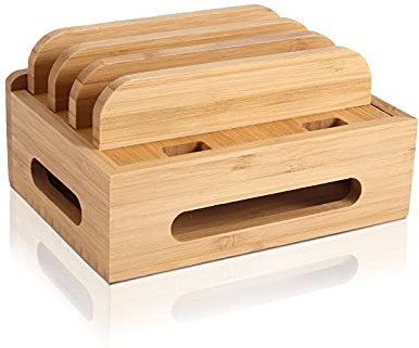 Agatige Station de Charge en en Bois, Support de Charge de Station de Charge de téléphone pour la Table de Barre de Bureau à Domicile 6,7 x 5,1 x 3,5 po