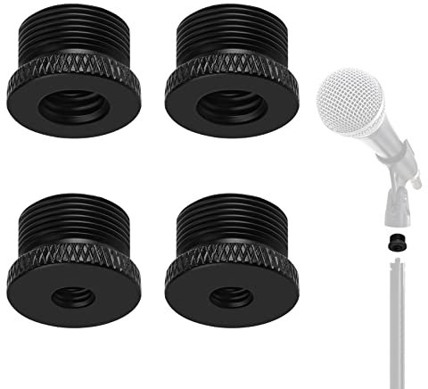 Adapter für Mikrofonhalterung, 2 Stück 1/4 weiblich auf 5/8 männlich, Gewindeadapter mit Schrauben und 2 Stück 5/8 männlich auf 3/8 weiblich, Mikroadapter, Stativschrauben, für Kamera-Monitor