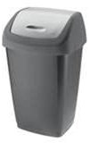 Tarrington House Cestino per rifiuti rettangolare con coperchio basculante, polipropilene, 25 L, antracite