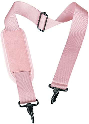 Shoulder Strap, Durable 55 Universal Replacement Laptop Shoulder Strap, Adjustable Comfortable Belt with Metal Hooks for Briefcase, Computer Messenger Bag, Laptop Case Luggage/Duffel/Camera, (Pink)